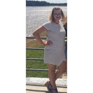 Striped t-shirt dress with wrap hem detail SZ L